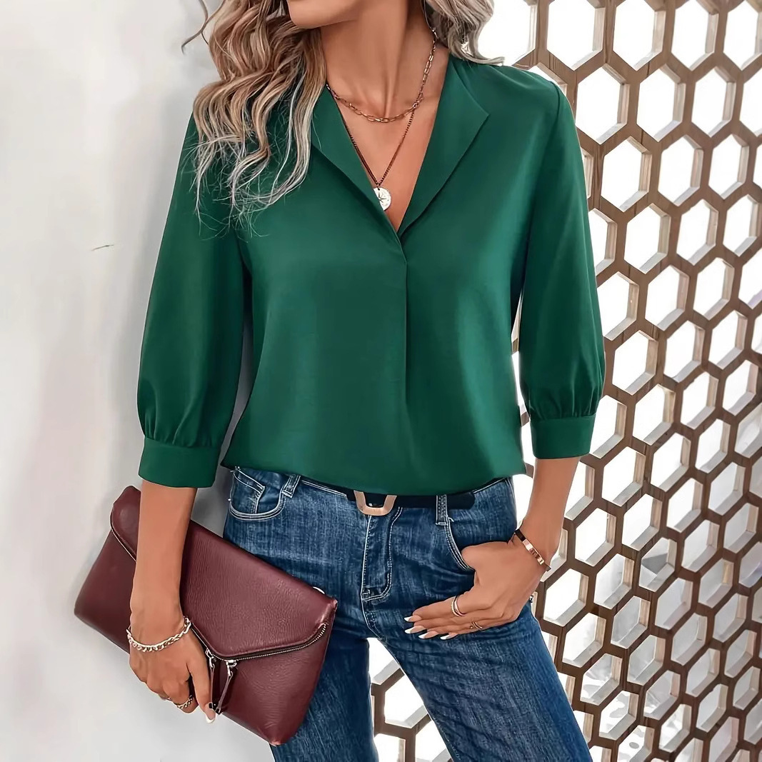 Chemise femme à manches longues, coupe ample et tendance