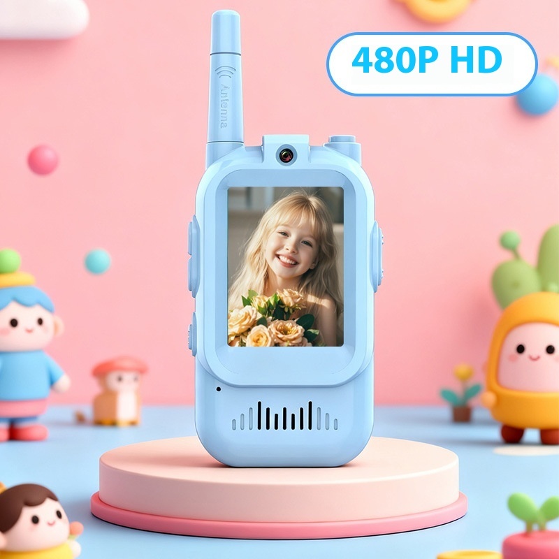 Mini talkies-walkies sans fil avec caméra vidéo pour enfants — Lot de 2 appareils portables rechargeables, parfaits pour les jeux en famille, les activités en plein air ou comme cadeau pour garçons et filles. – Image 2
