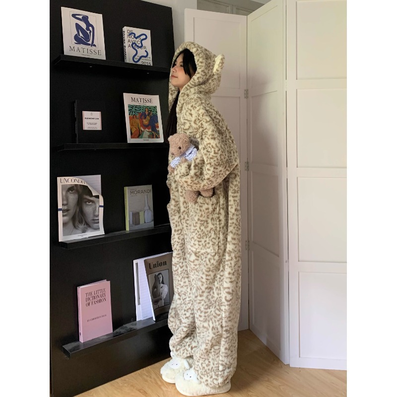 Tenue d’intérieur pour femme mignonne avec capuche intégrée – Image 5