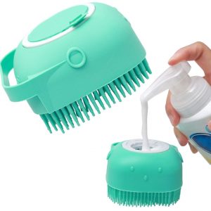Brosse de massage pour chien et chat — Shampoing, toilettage et bain pour poils courts, en silicone doux. Idéale pour masser, nettoyer et détendre votre animal pendant le bain.  **Livraison uniquement en France.**