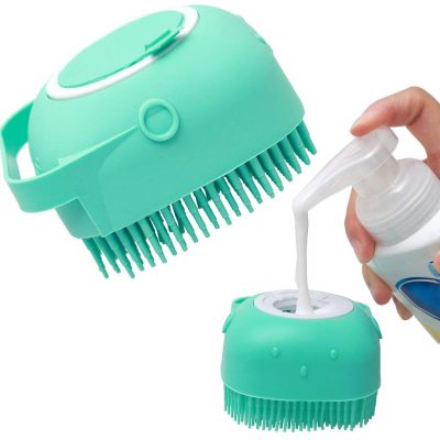Brosse de massage pour chien et chat — Shampoing, toilettage et bain pour poils courts, en silicone doux. Idéale pour masser, nettoyer et détendre votre animal pendant le bain.  **Livraison uniquement en France.**