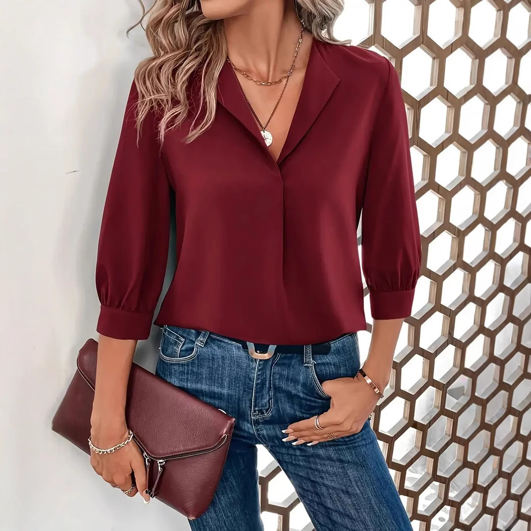 Chemise femme à manches longues, coupe ample et tendance – Image 9