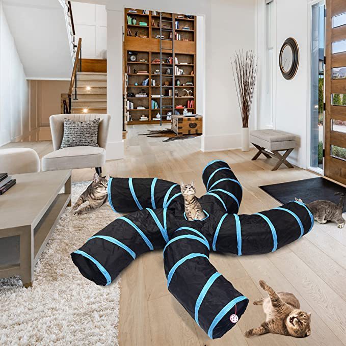 Jouet pour chat en forme de tunnel avec motif d’arbre — Accessoire pour animaux, adapté aux chats et aux petits chiens – Image 2