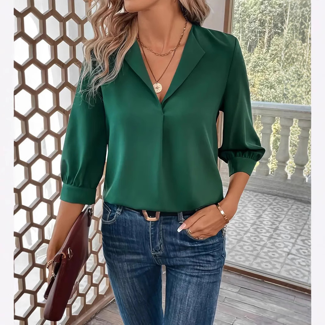 Chemise femme à manches longues, coupe ample et tendance – Image 8