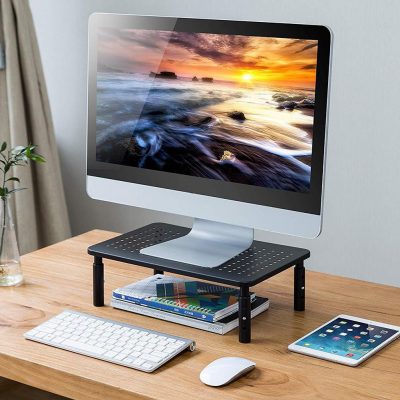 Support de bureau rehausseur d’écran – Table pour ordinateur et ordinateur portable avec système de refroidissement intégré ✅