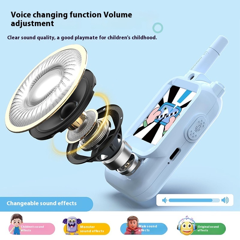 Mini talkies-walkies sans fil avec caméra vidéo pour enfants — Lot de 2 appareils portables rechargeables, parfaits pour les jeux en famille, les activités en plein air ou comme cadeau pour garçons et filles. – Image 4