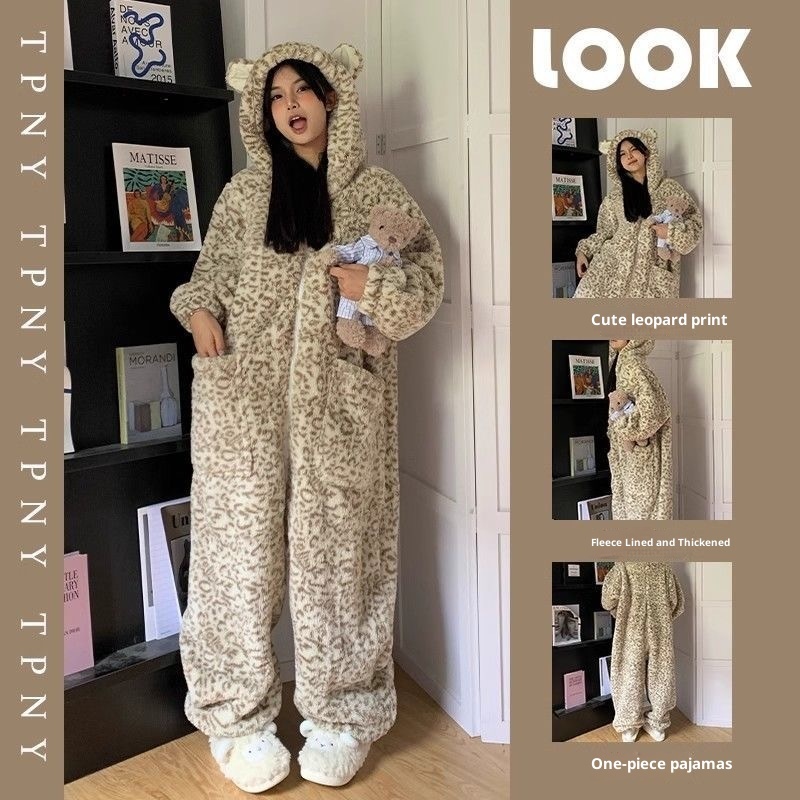 Tenue d’intérieur pour femme mignonne avec capuche intégrée – Image 3