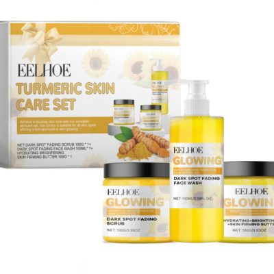 Coffret Soin Visage au Curcuma - Nettoyant, Gommage & Crème
